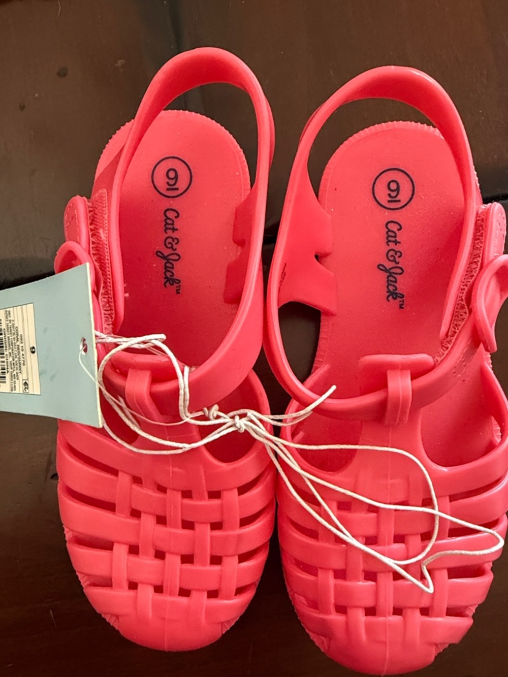 Cat & Jack Coral Red Kids' Jelly Sandals